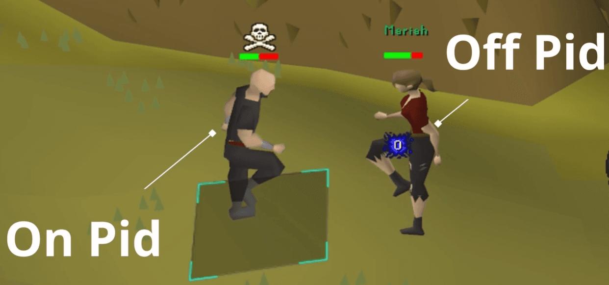 Two players fighting; one player is on PID