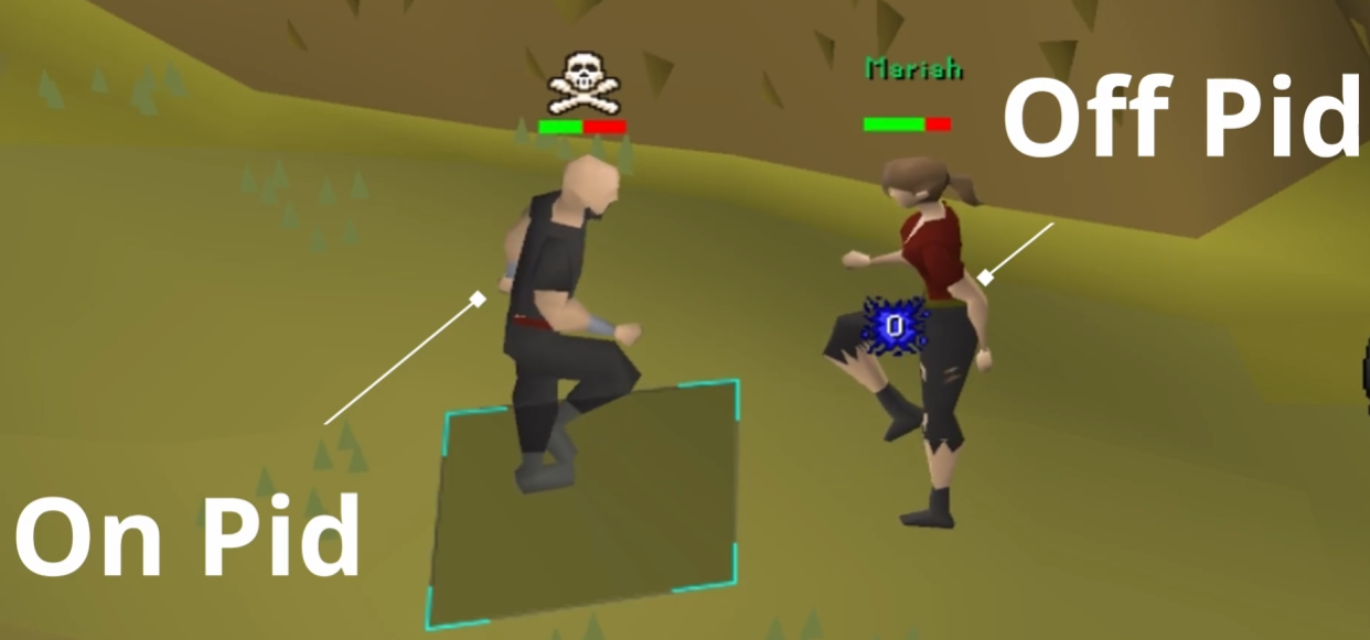 Two players fighting; one player is on PID